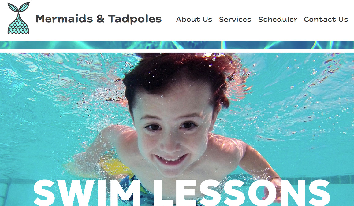 Swimming Lesson Website Mockup